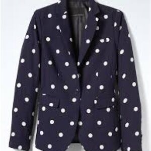Banana Republic navy white polkadot blazer